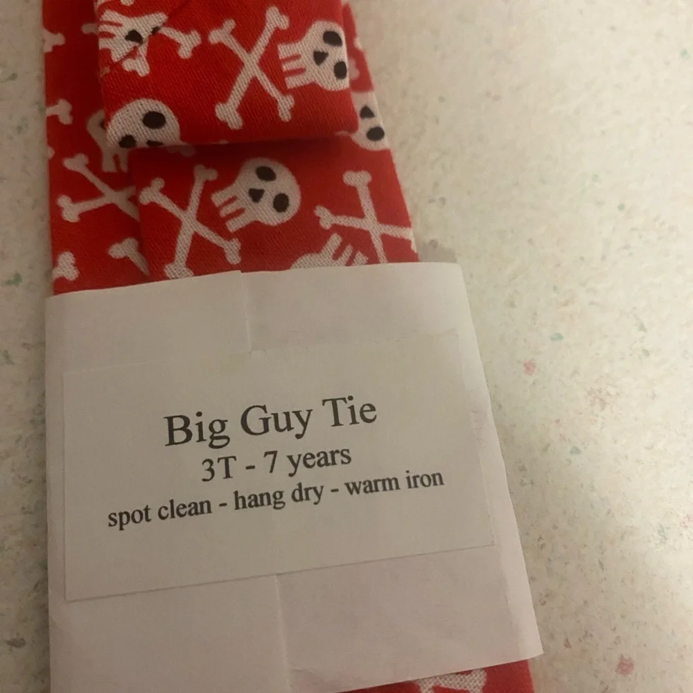 Brother Jack Red Kids Tie with Skull Design (Pirate)